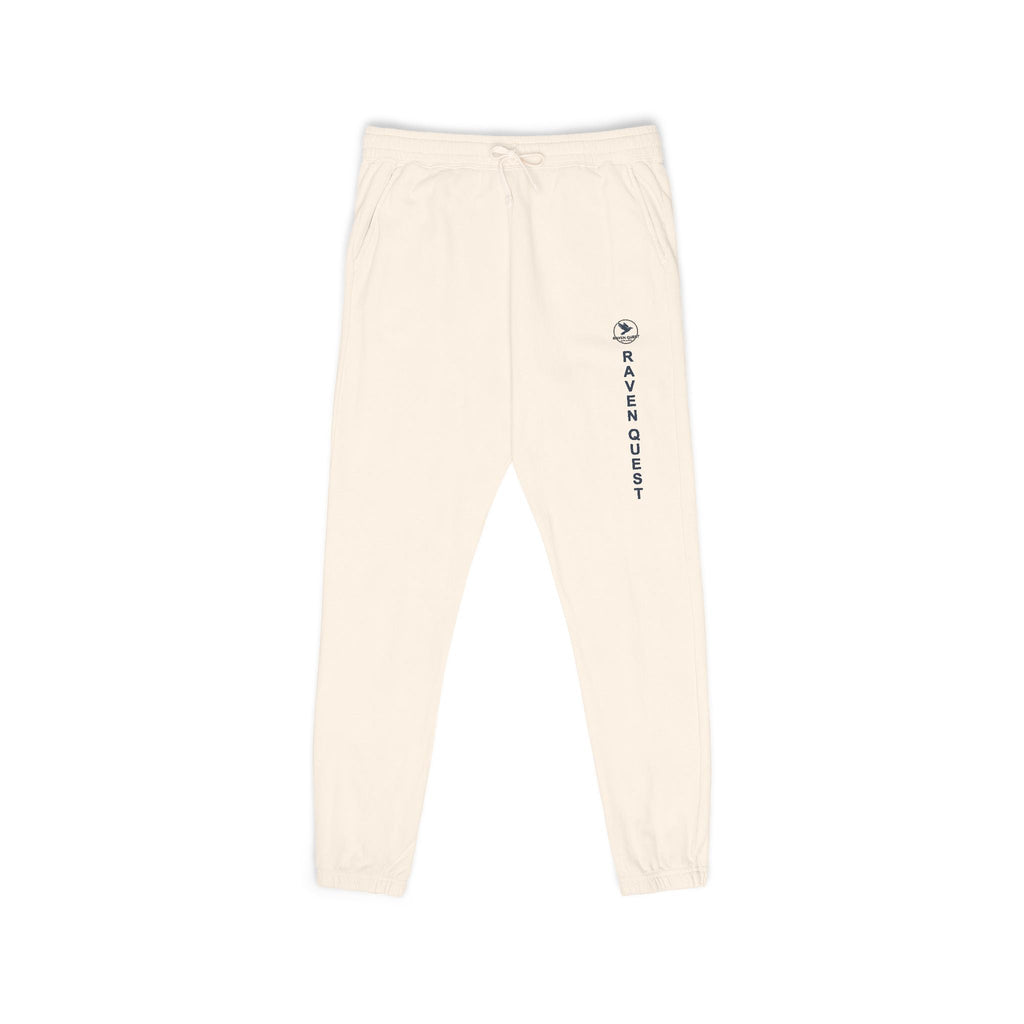 Cream Garment - Dyed Sweatpants — Vertical “Raven ” Side Print - Raven Quest Apparel