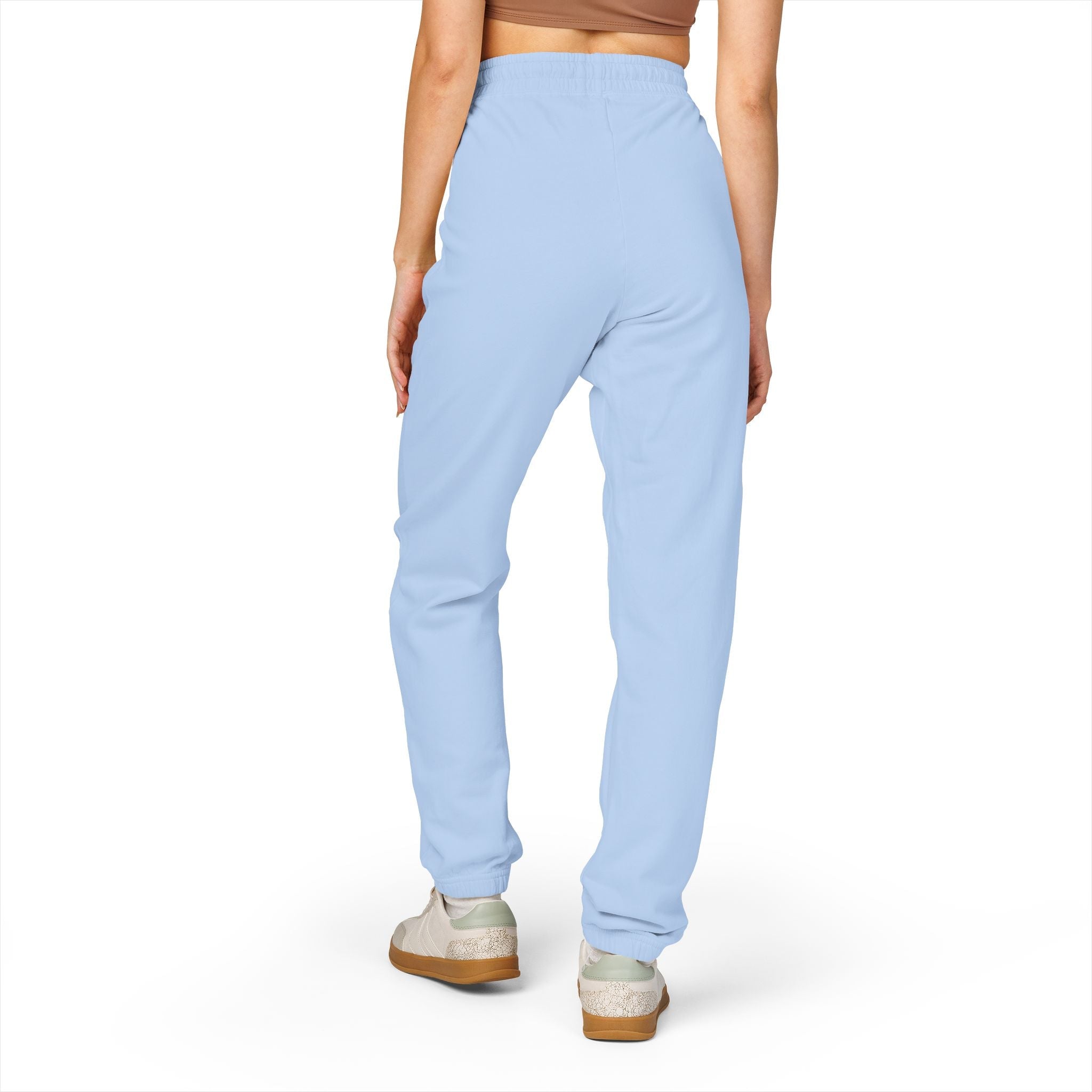 Cream Garment - Dyed Sweatpants — Vertical “Raven ” Side Print - Raven Quest Apparel
