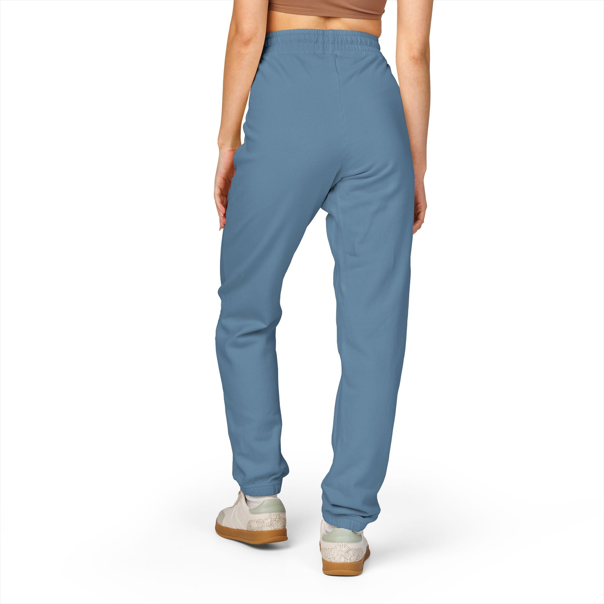 Cream Garment - Dyed Sweatpants — Vertical “Raven ” Side Print - Raven Quest Apparel