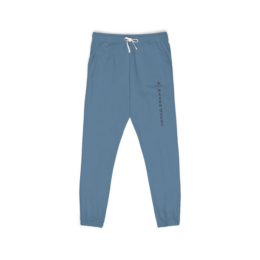 Cream Garment - Dyed Sweatpants — Vertical “Raven ” Side Print - Raven Quest Apparel