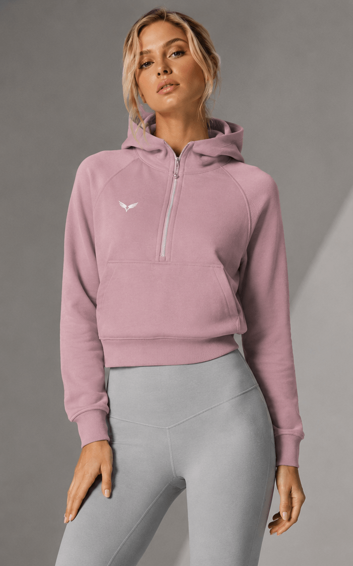 Cropped Half-Zip Hoodie | Raven Quest Apparel - Raven Quest Apparel
