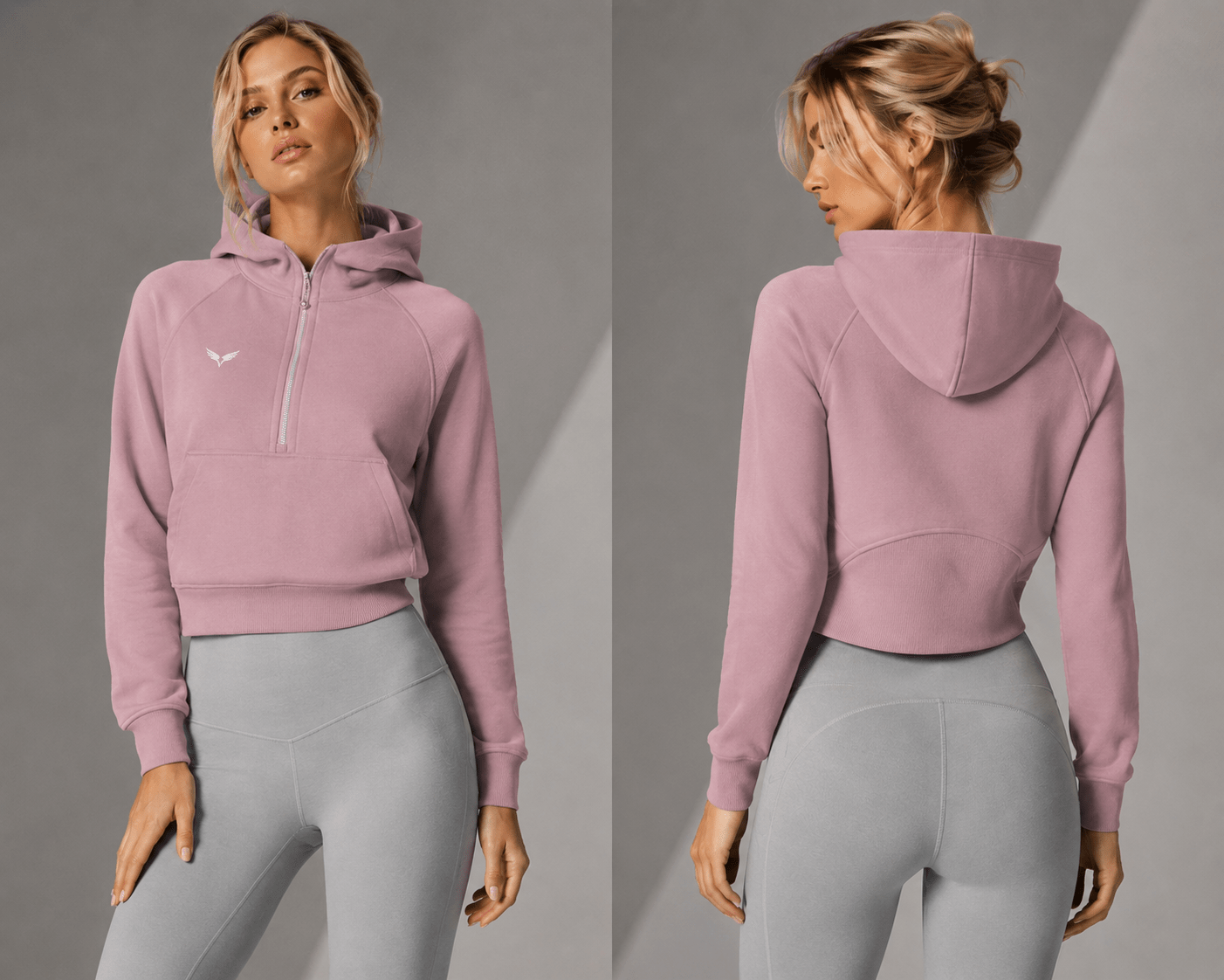 Cropped Half-Zip Hoodie | Raven Quest Apparel - Raven Quest Apparel