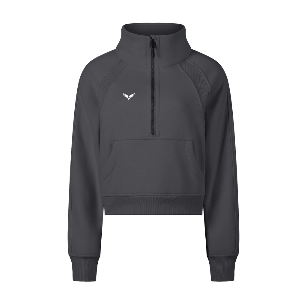 Cropped Half-Zip Sweatshirt | Raven Quest Athletics - Raven Quest Apparel