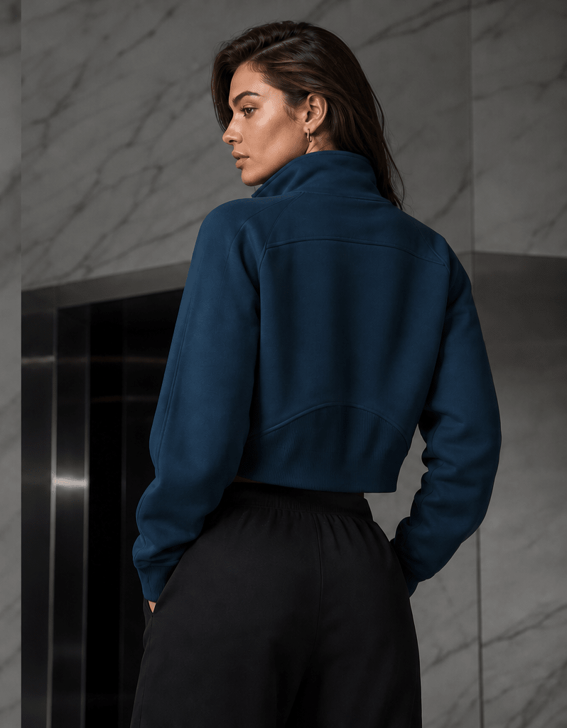 Cropped Half-Zip Sweatshirt | Raven Quest Athletics - Raven Quest Apparel