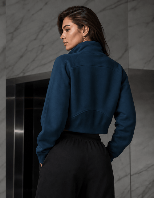 Cropped Half-Zip Sweatshirt | Raven Quest Athletics - Raven Quest Apparel