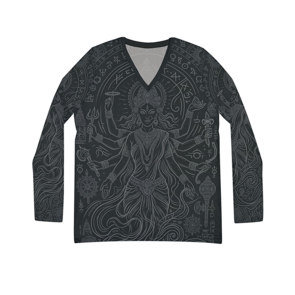 Devine Goddess V-Neck Long Sleeve — Women's Mystic V-Neck | Raven Quest Apparel - Raven Quest Apparel