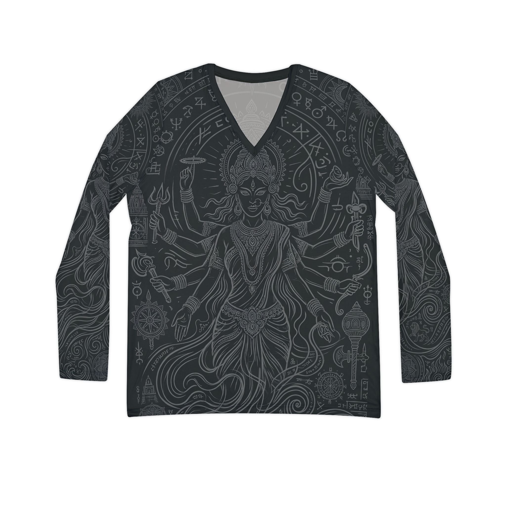 Devine Goddess V-Neck Long Sleeve — Women's Mystic V-Neck | Raven Quest Apparel - Raven Quest Apparel