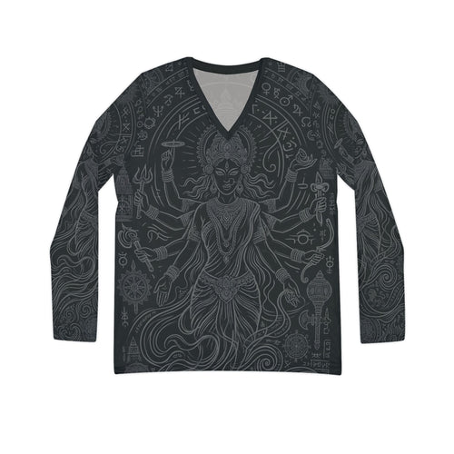 Devine Goddess V-Neck Long Sleeve — Women's Mystic V-Neck | Raven Quest Apparel - Raven Quest Apparel