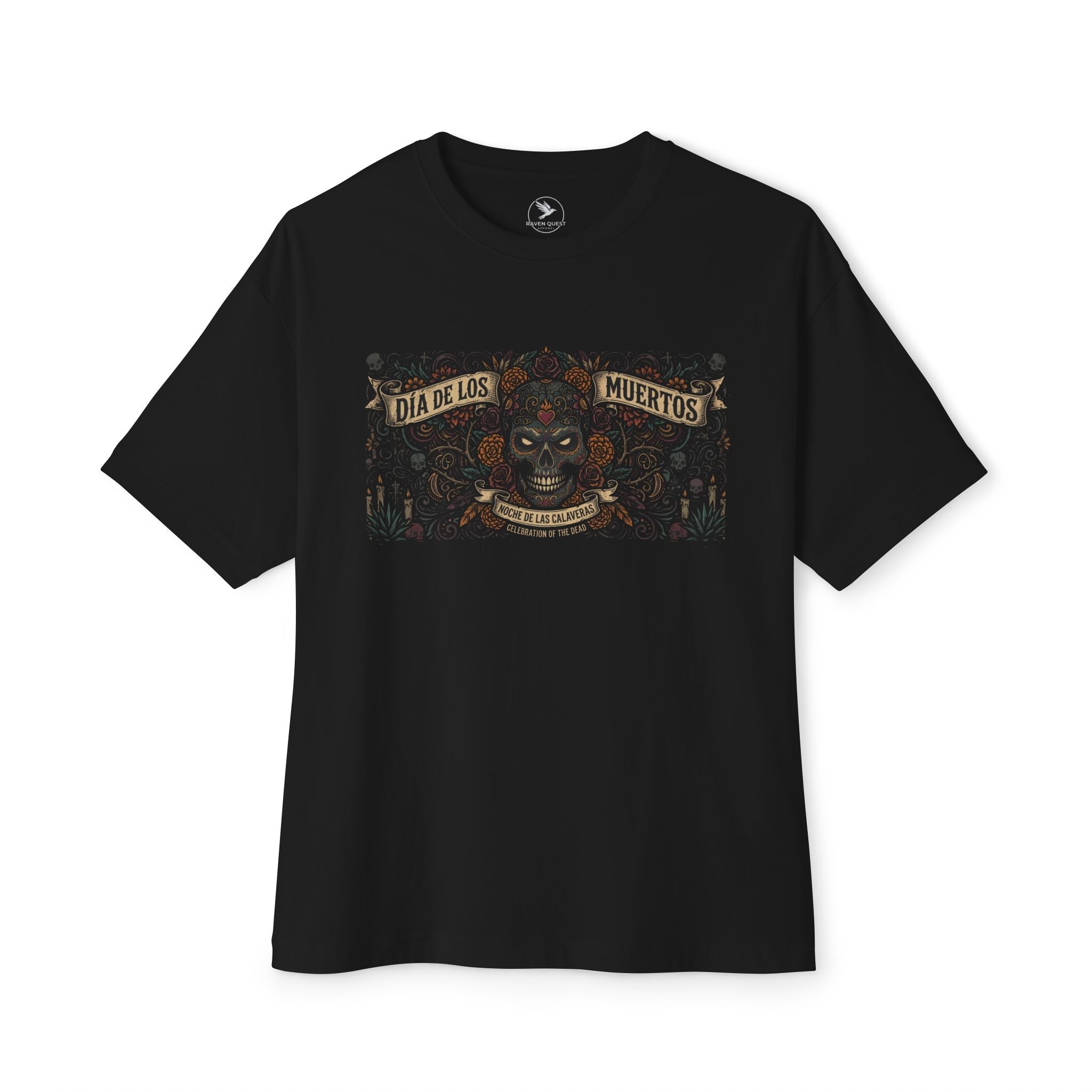 Dia de los Muertos Skull Tee — Day of the Dead Graphic T-Shirt - Raven Quest Apparel