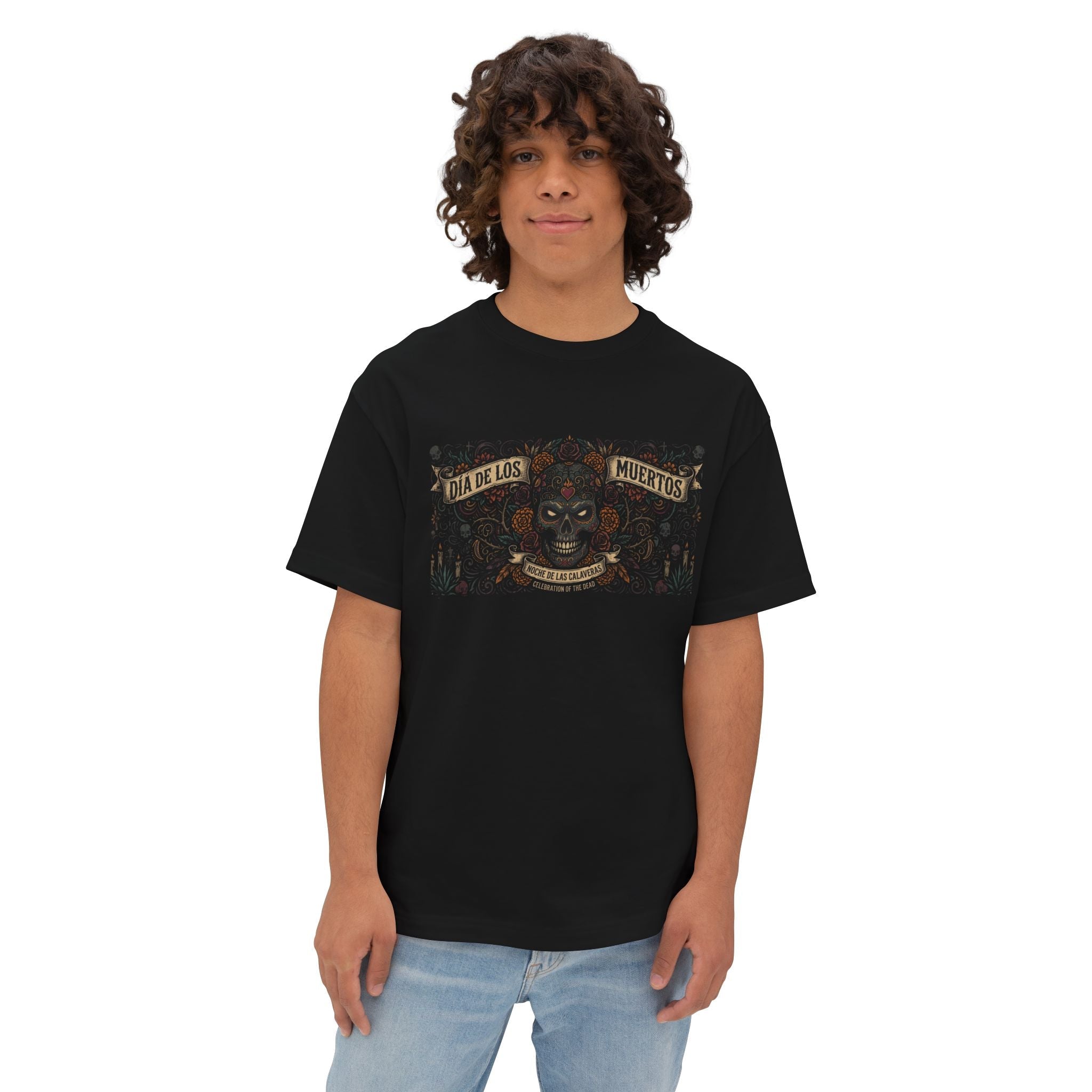Dia de los Muertos Skull Tee — Day of the Dead Graphic T-Shirt - Raven Quest Apparel