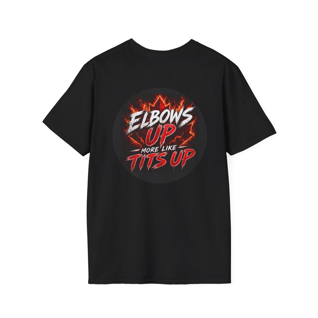Elbows Up More Like Tits Up T-Shirt - Raven Quest Apparel