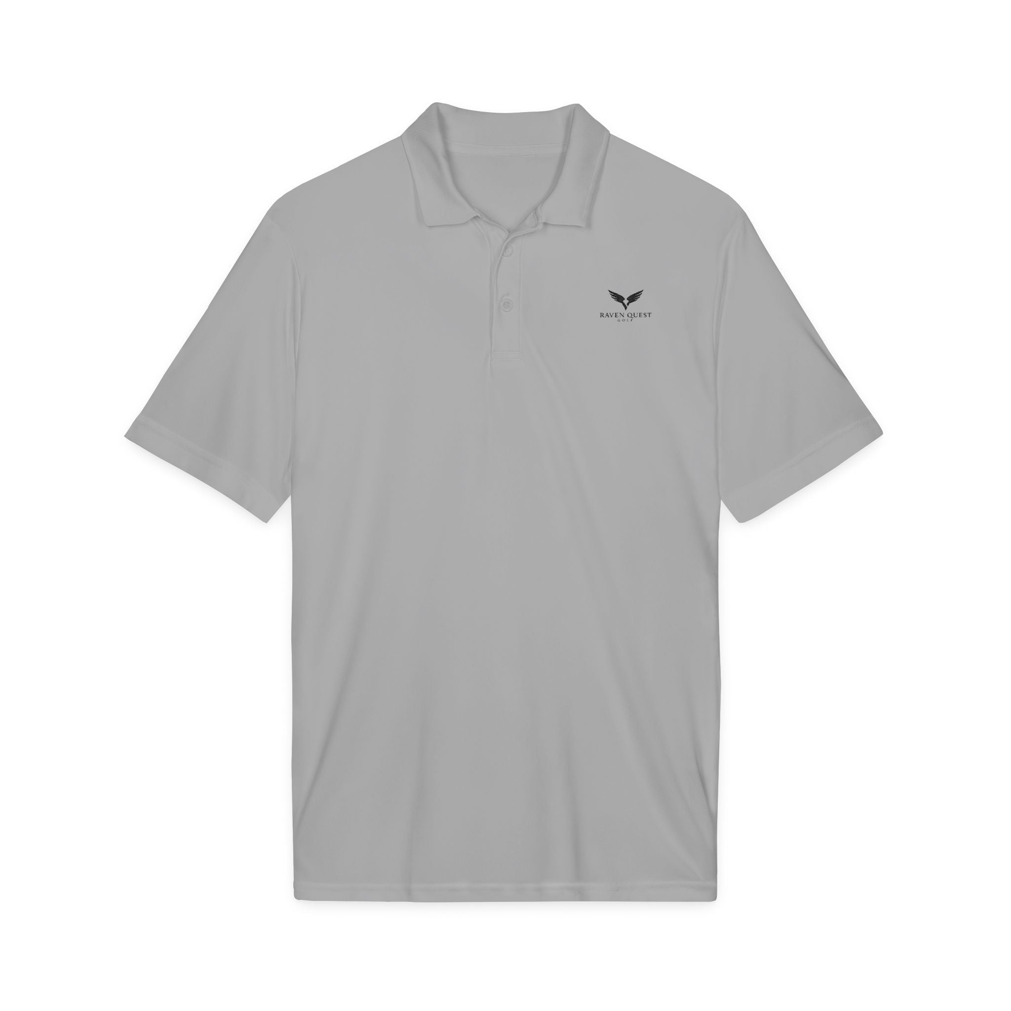 Emblem Performance Polo — Eagle Logo Athletic Golf Shirt - Raven Quest Apparel
