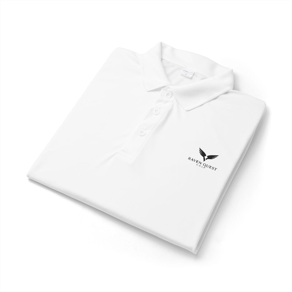 Emblem Performance Polo — Eagle Logo Athletic Golf Shirt - Raven Quest Apparel