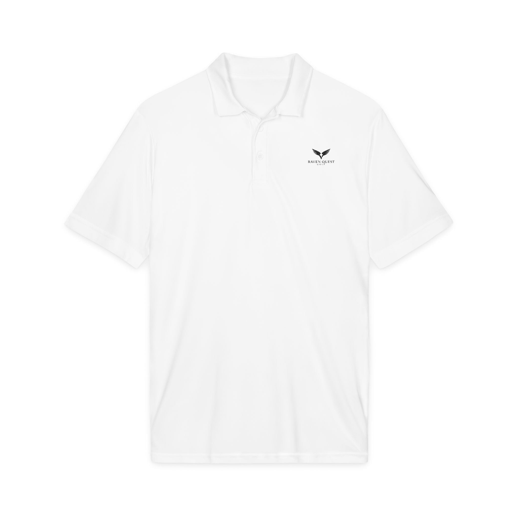 Emblem Performance Polo — Eagle Logo Athletic Golf Shirt - Raven Quest Apparel