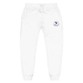Embroidered Dove Fleece Sweatpants — Cozy White Joggers with Small Chest Logo - Raven Quest Apparel