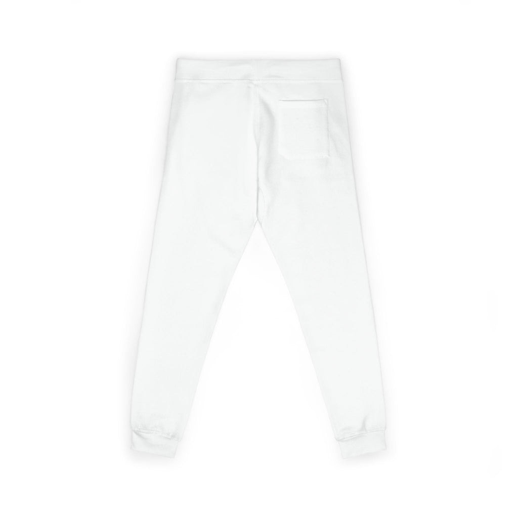 Embroidered Dove Fleece Sweatpants — Cozy White Joggers with Small Chest Logo - Raven Quest Apparel