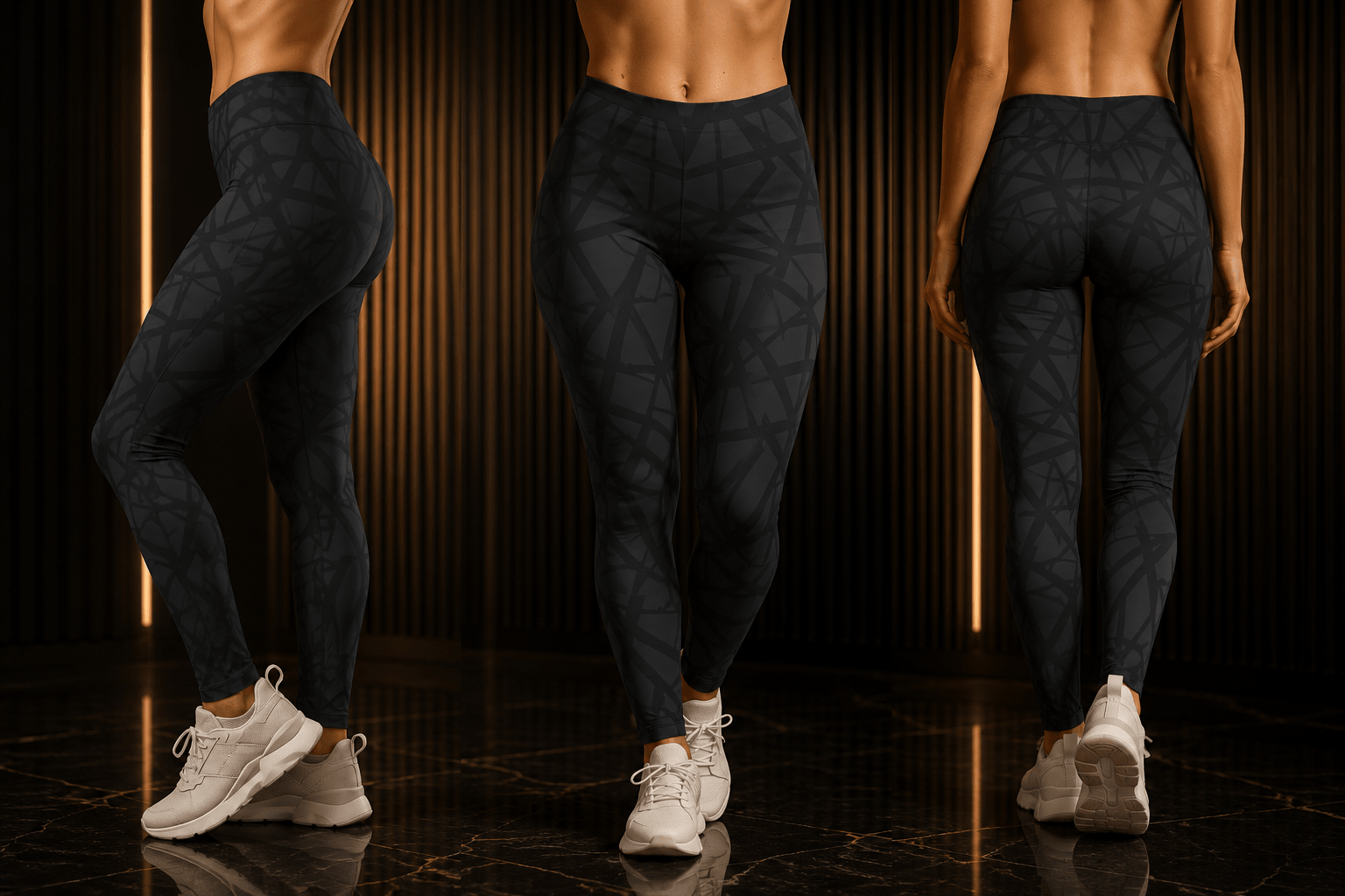 Eruption Black All - Over Print Leggings — Women's Casual Activewear | Raven Quest Apparel - Raven Quest Apparel