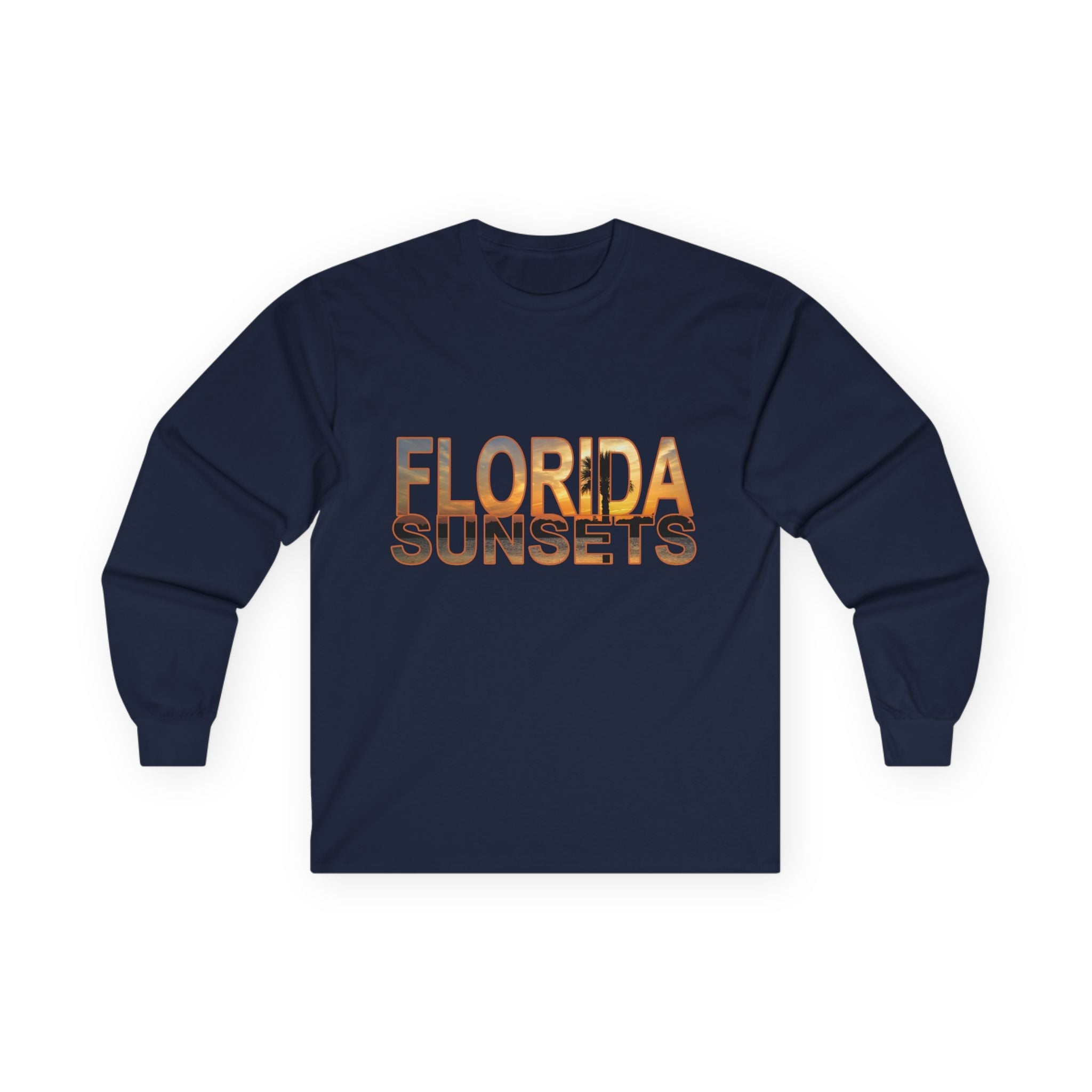 Florida Nights Long Sleeve Tee — Sunset Photo Print - Raven Quest - Raven Quest Apparel