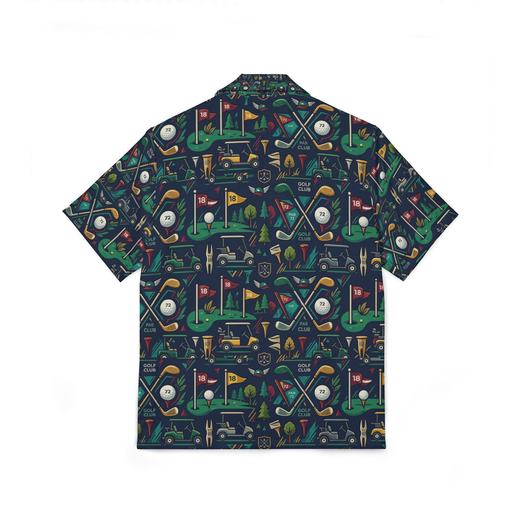 Golf Course Pattern Hawaiian Shirt — Men's Vintage Golf Camp Shirt - Raven Quest Apparel