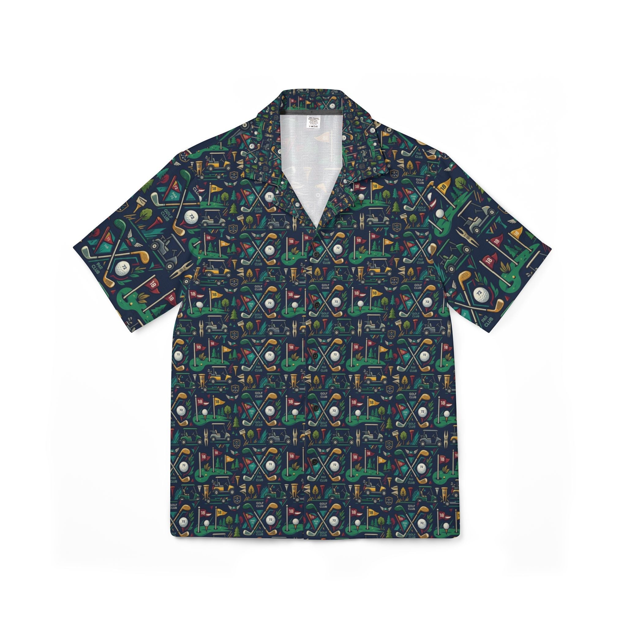 Golf Course Pattern Hawaiian Shirt — Men's Vintage Golf Camp Shirt - Raven Quest Apparel