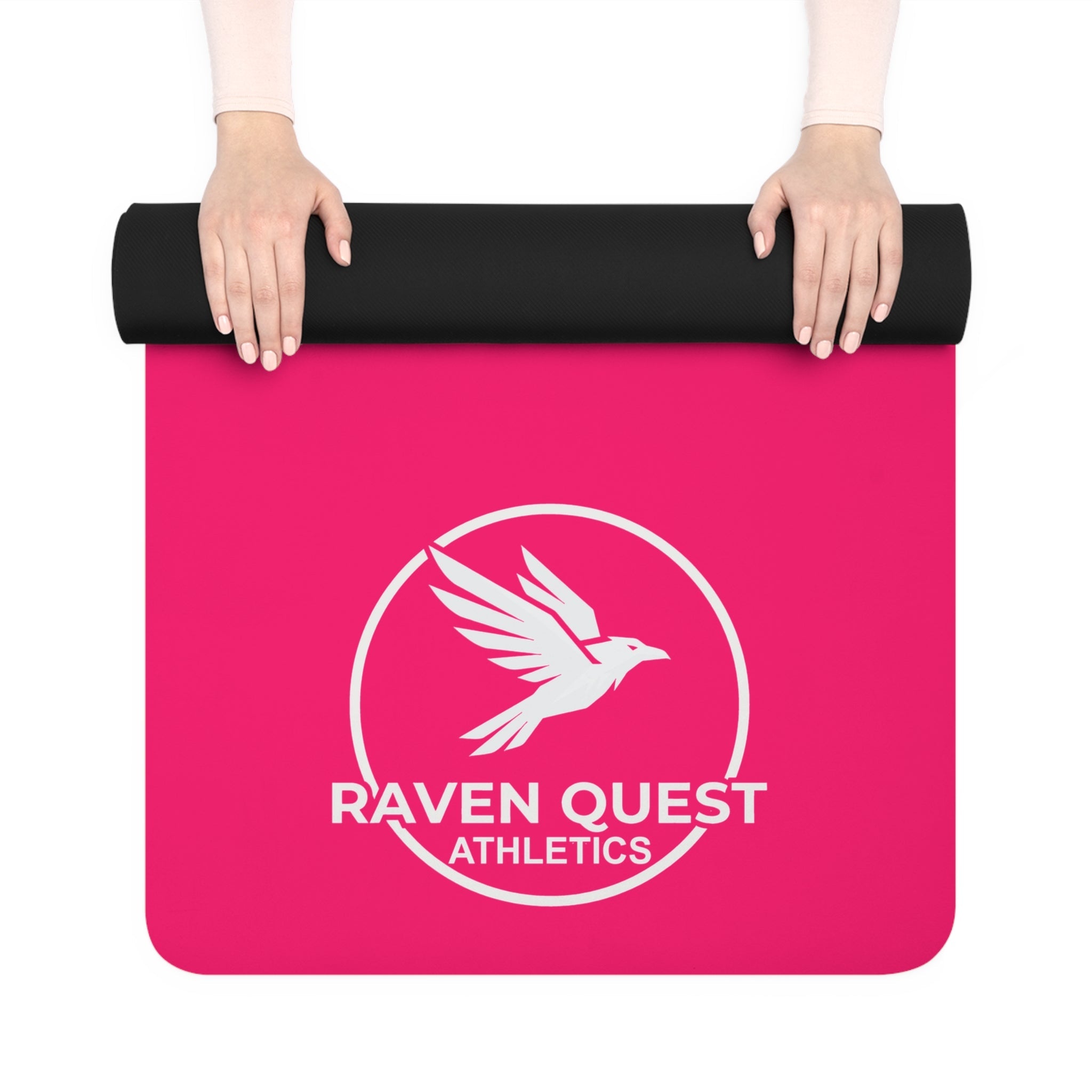 Gradient Pink Rubber Yoga Mat — Non - Slip Eco Exercise & Pilates Mat - Raven Quest Apparel