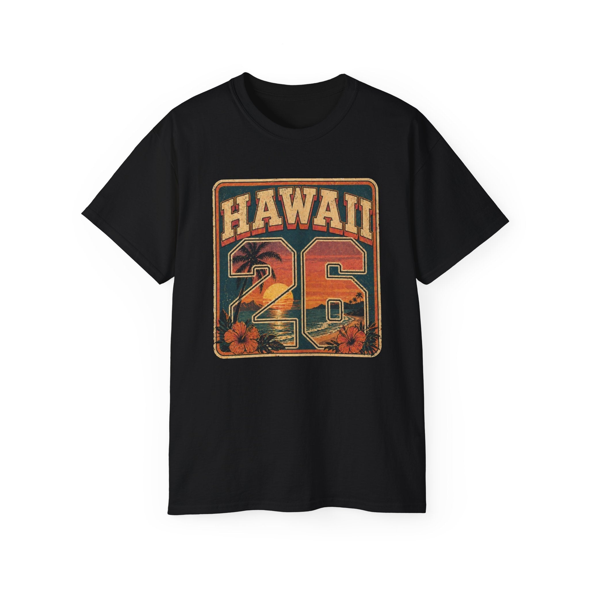 Hawaii 26 Vintage Sunset Tee - Raven Quest Apparel