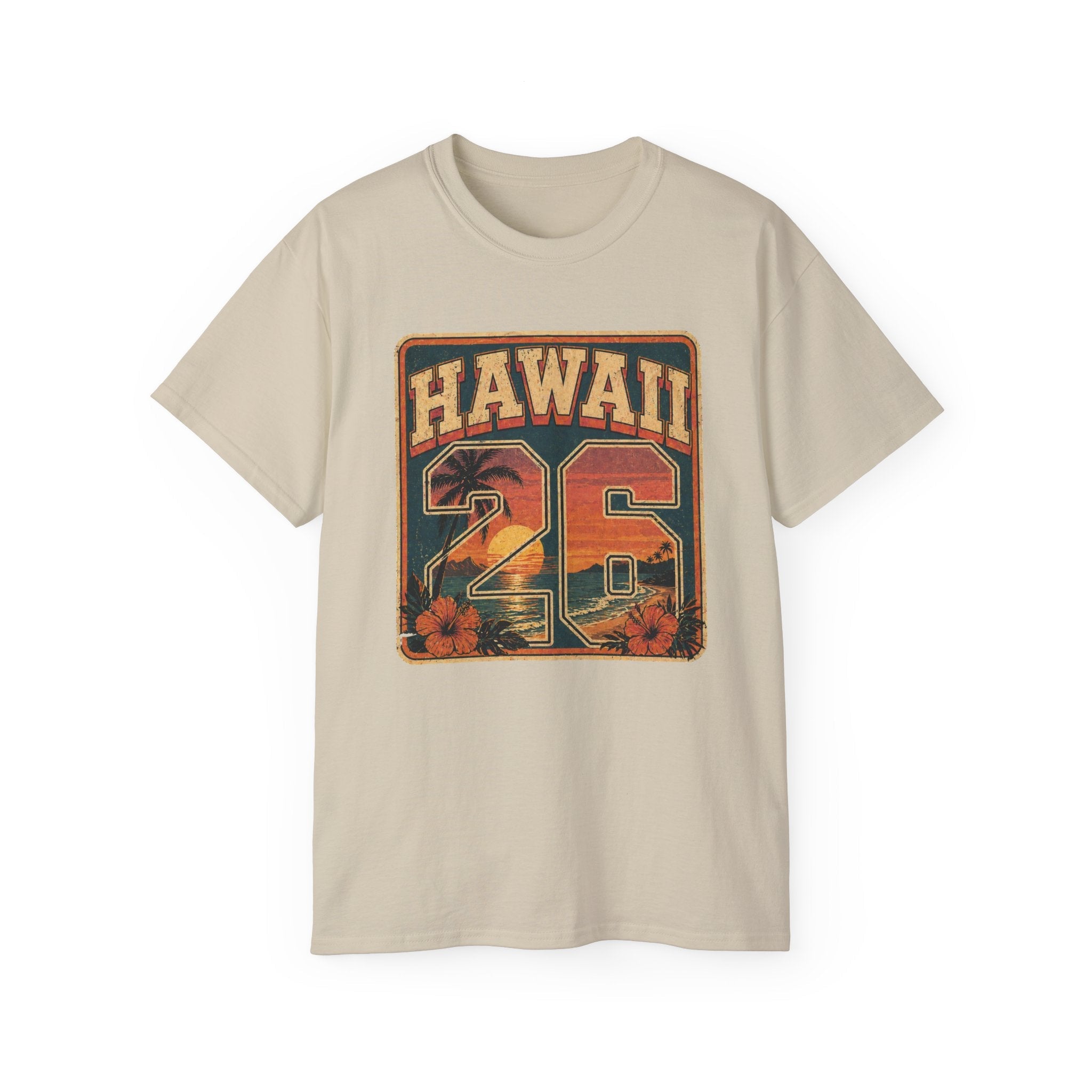 Hawaii 26 Vintage Sunset Tee - Raven Quest Apparel