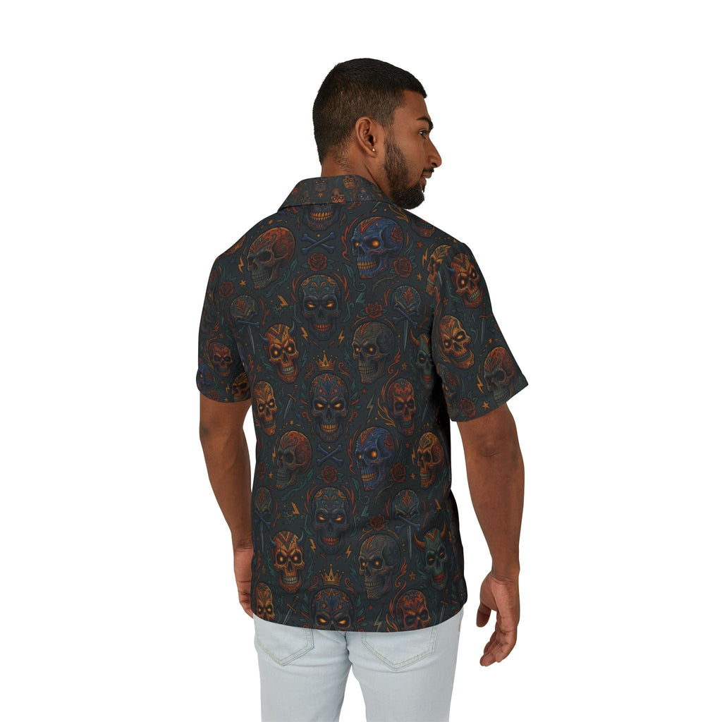 Hawaiian Shirt — Dark Skull Patterned Camp Shirt - Raven Quest Apparel
