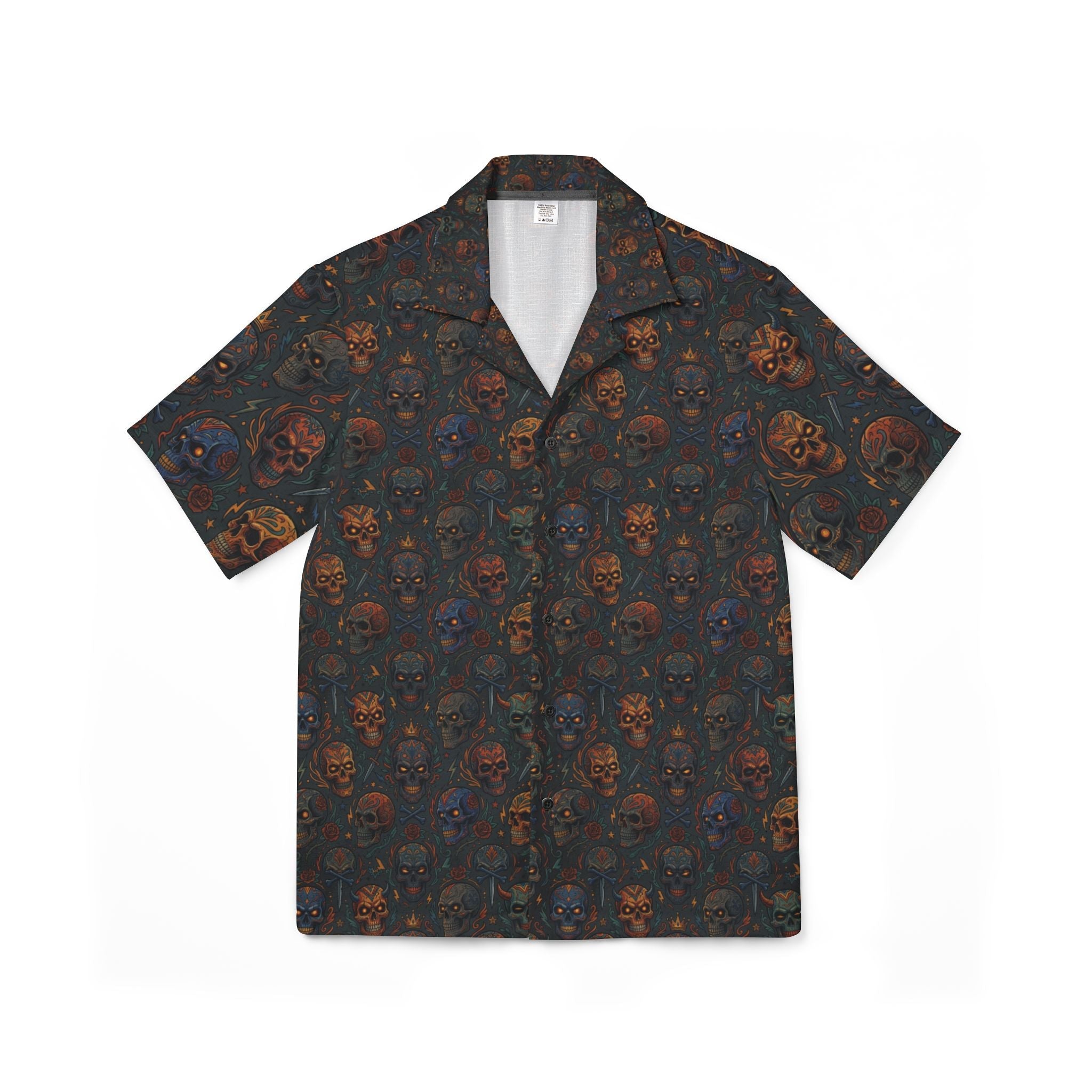 Hawaiian Shirt — Dark Skull Patterned Camp Shirt - Raven Quest Apparel