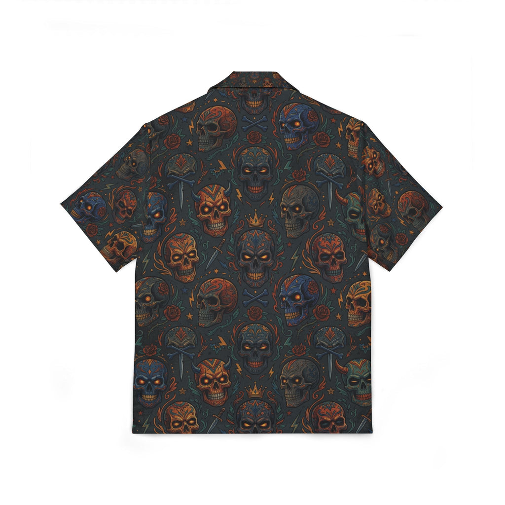 Hawaiian Shirt — Dark Skull Patterned Camp Shirt - Raven Quest Apparel