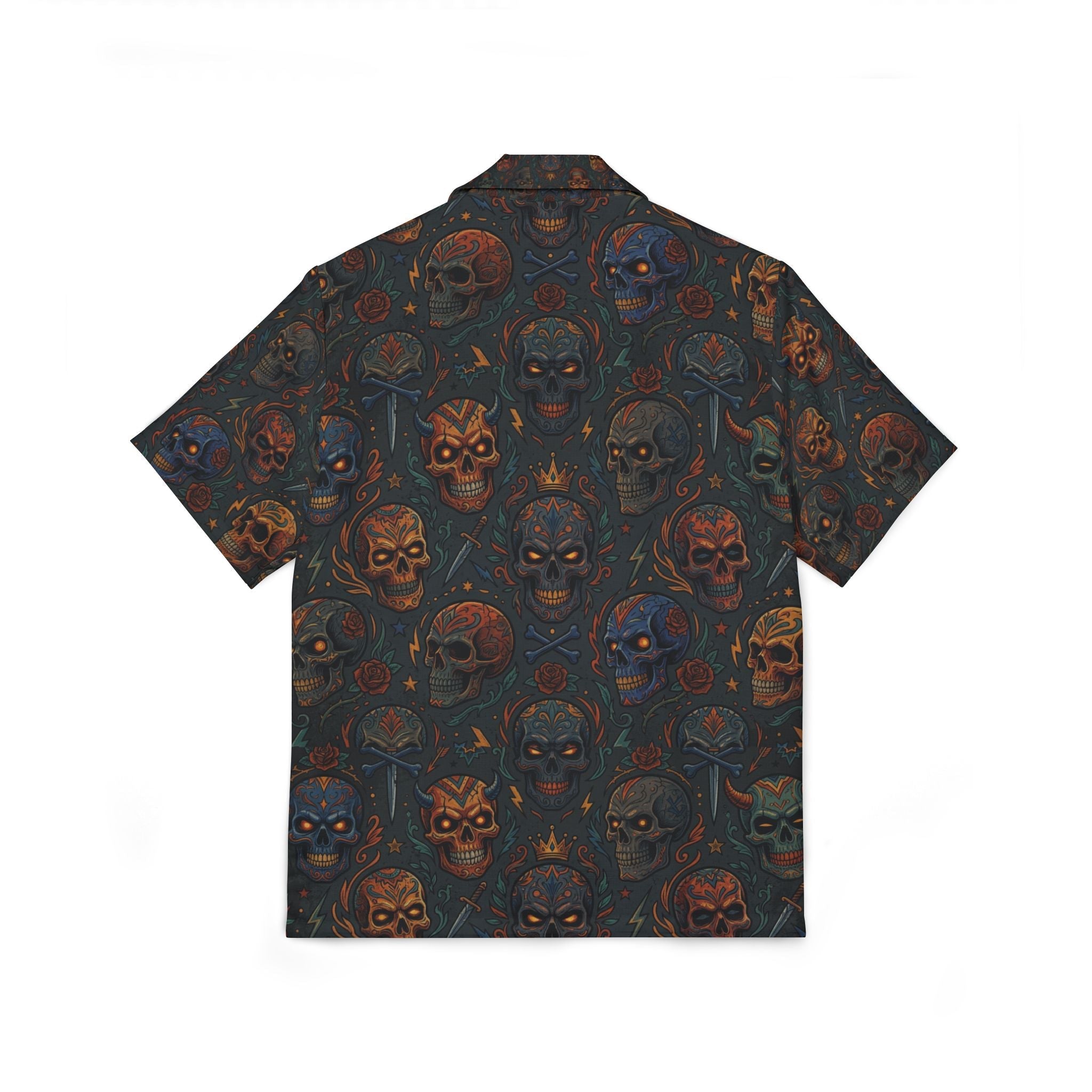 Hawaiian Shirt — Dark Skull Patterned Camp Shirt - Raven Quest Apparel