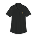 Ladies Heather Black Polo with Gold Dove Embroidery – Womens Golf & Work Shirt - Raven Quest Apparel