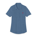 Ladies Polo Shirt with Pink Raven Chest Logo — Women's Short - Sleeve Collared Tee - Raven Quest Apparel