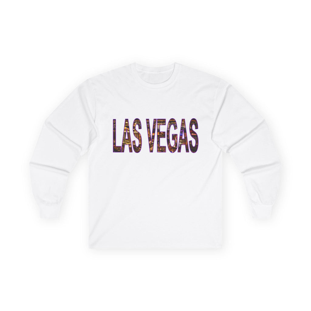 Las Vegas Long Sleeve Tee — City Neon Photo Print - Raven Quest - Raven Quest Apparel
