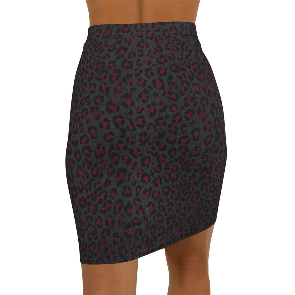 Leopard Print Pencil Skirt — Women's Mid - Waist AOP Fashion Skirt - Raven Quest Apparel