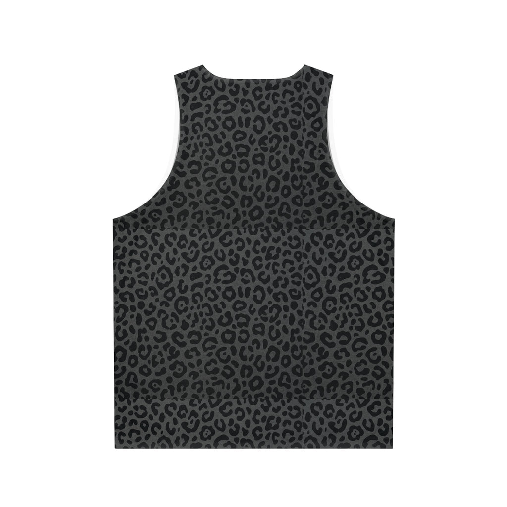 Leopard Print Tank Top — All - Over Dark Grey Animal Print - Raven Quest Apparel