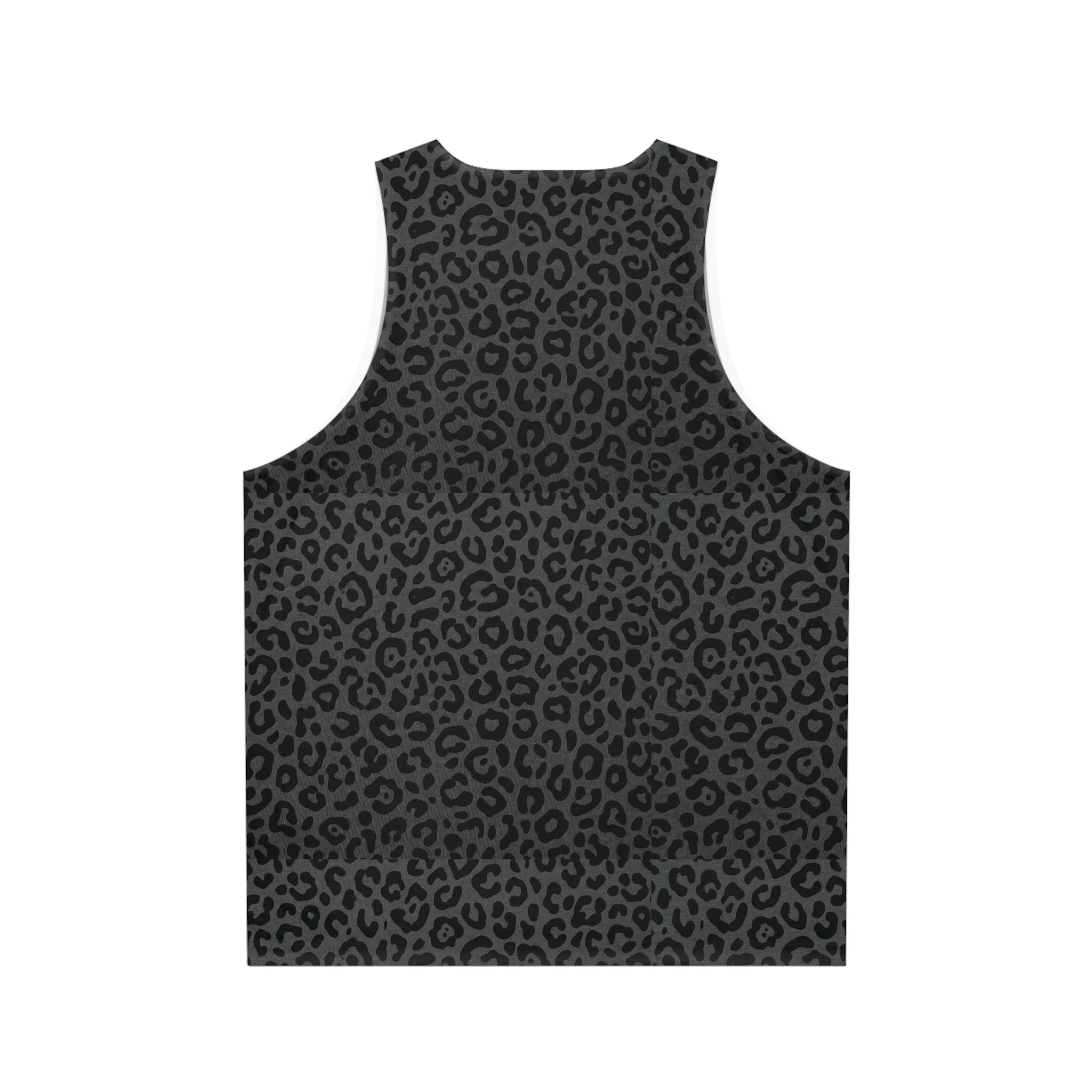 Leopard Print Tank Top — All - Over Dark Grey Animal Print - Raven Quest Apparel