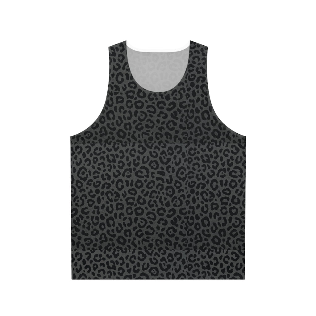 Leopard Print Tank Top — All - Over Dark Grey Animal Print - Raven Quest Apparel