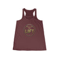 Lift Racerback Tank — Women's Gym Workout Tank Top (Gold Barbell Design) - Raven Quest Apparel