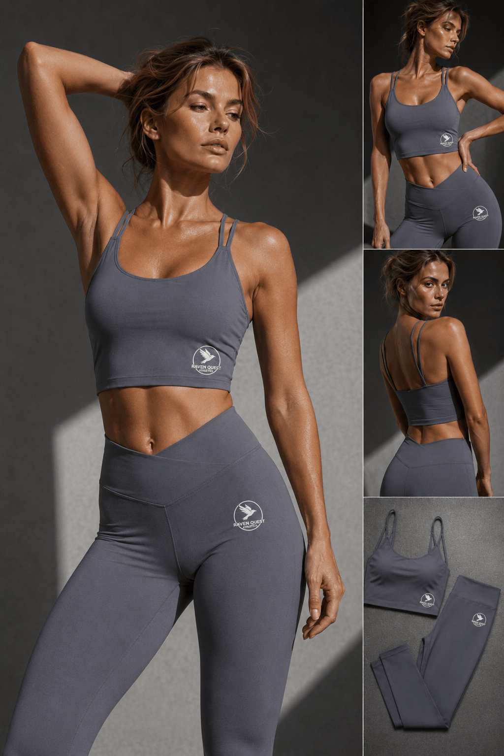 Luxe Cropped Bra Top — Raven Quest Adventure Logo - Raven Quest Apparel