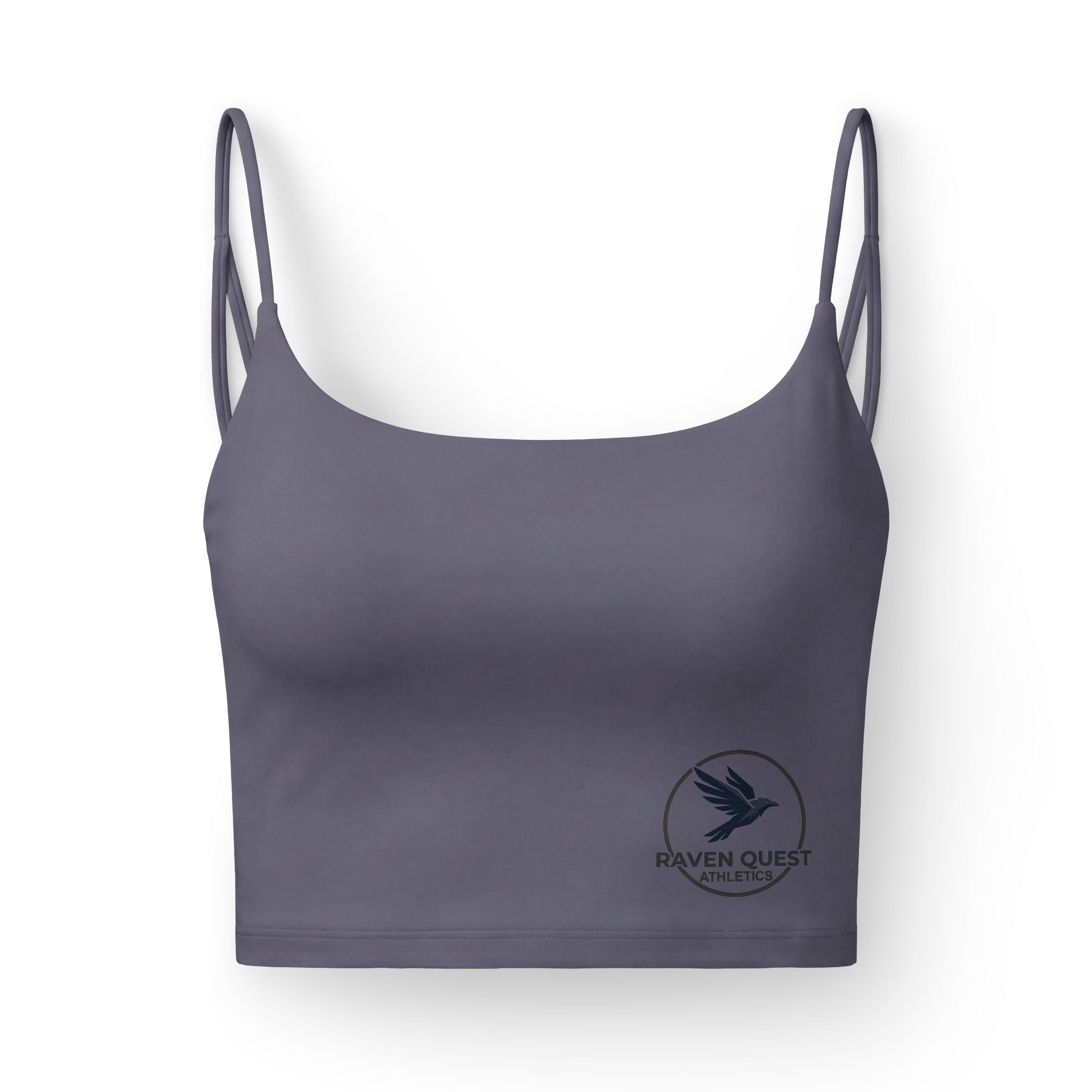Luxe Cropped Bra Top — Raven Quest Adventure Logo - Raven Quest Apparel