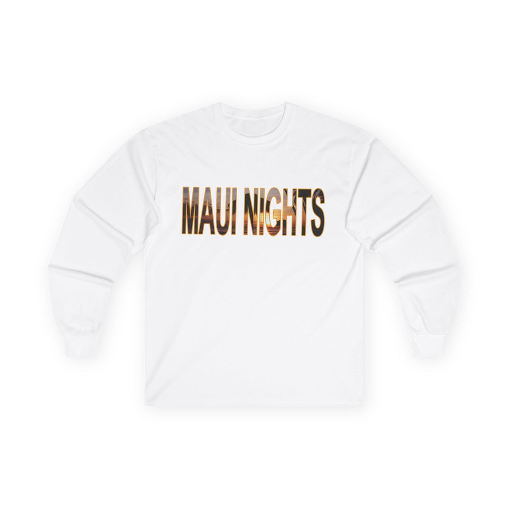 Maui Nights Long Sleeve Tee — Sunset Maui Photo Print - Raven Quest - Raven Quest Apparel