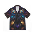 Men's Floral Winged Hawaiian Camp Shirt — Dark Mystic Blue AOP - Raven Quest Apparel