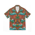 Men's Hawaiian Camp Shirt - Tropical Ukulele Surf Print - Raven Quest Apparel