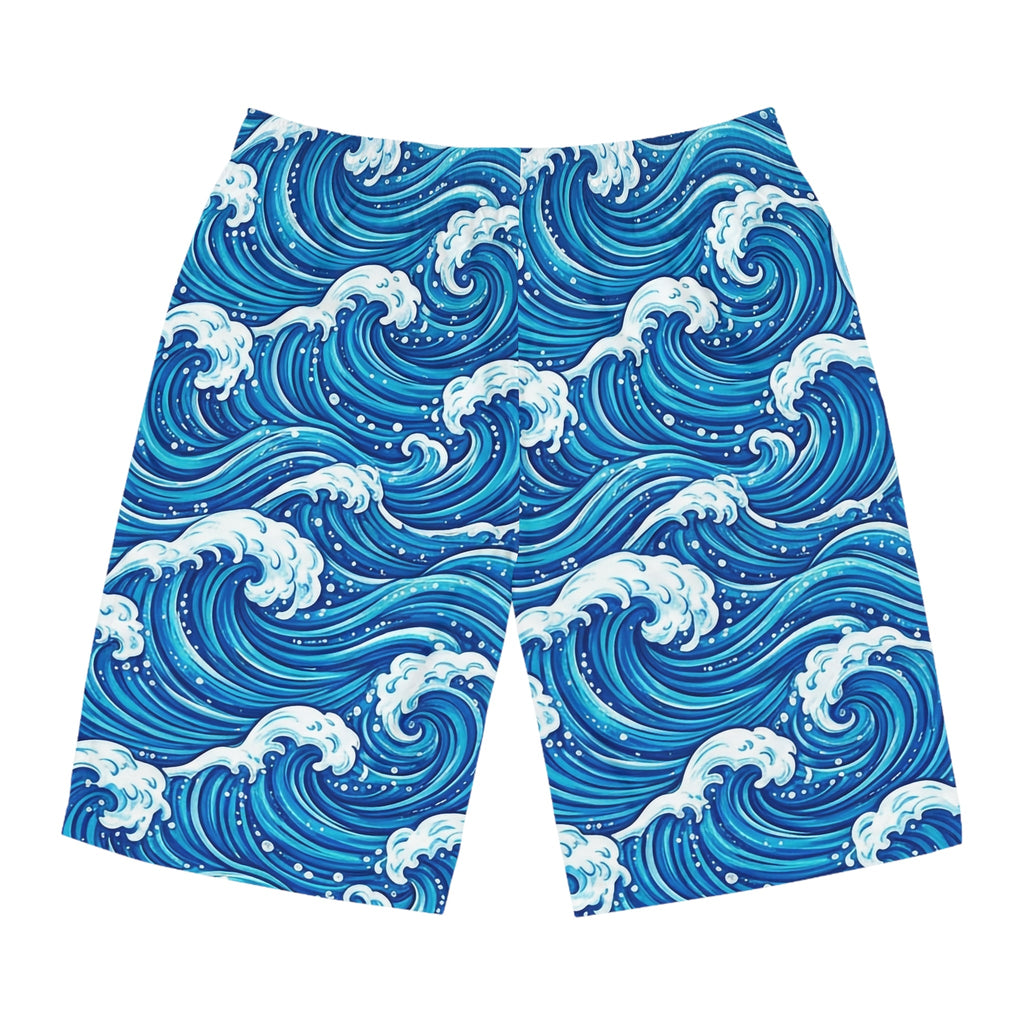 Men's Ocean Wave Board Shorts | Comfortable Summer Swimwear - Raven Quest Apparel