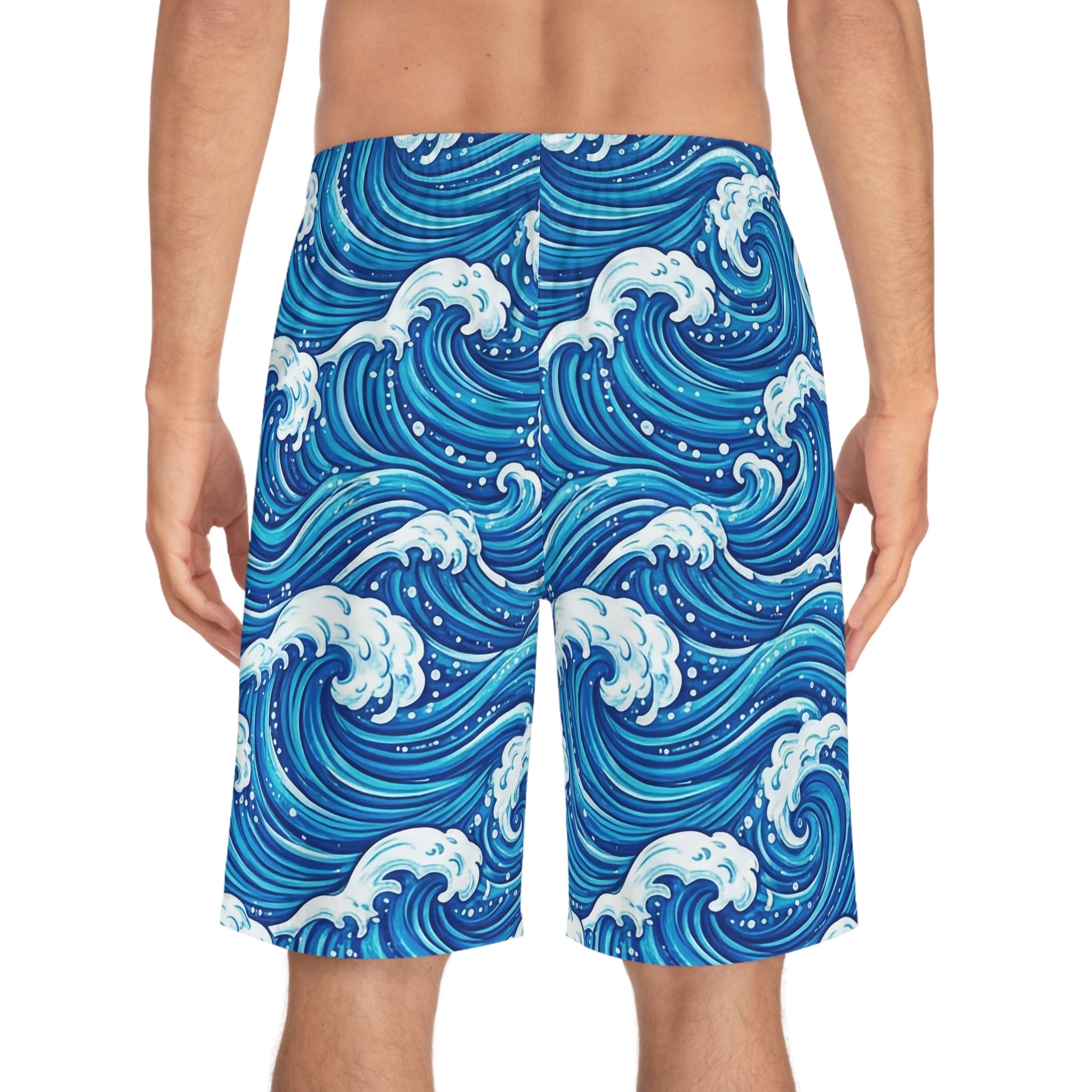 Men's Ocean Wave Board Shorts | Comfortable Summer Swimwear - Raven Quest Apparel