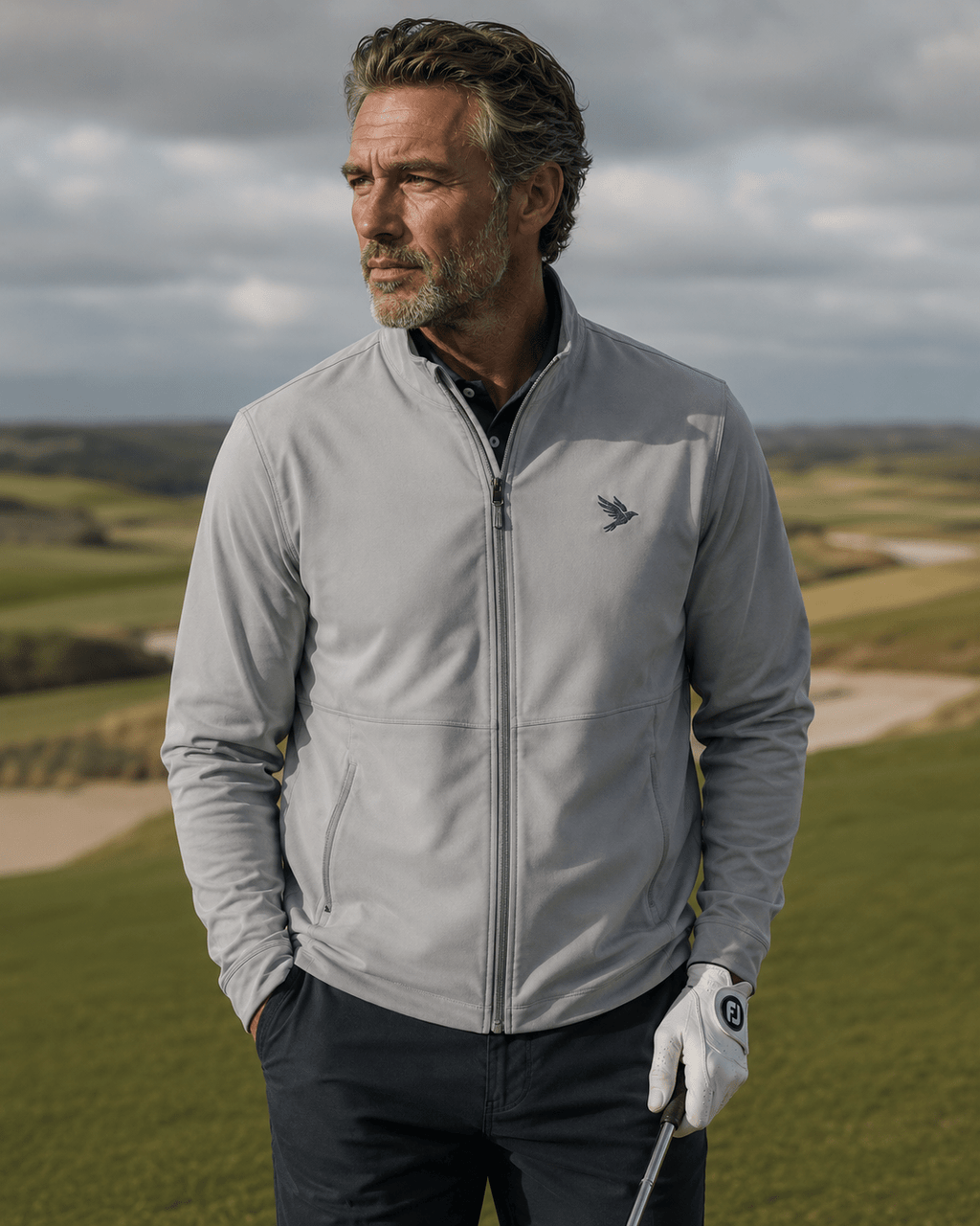 Men's Soft Shell Jacket - Small Raven Logo, Lightweight Windbreaker - Raven Quest Apparel