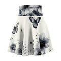 Monochrome Butterfly Floral Skater Skirt - Raven Quest Apparel