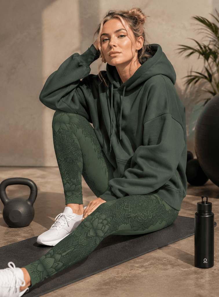 Moss Zen Mandala Leggings — Yoga & Casual Leggings - Raven Quest Apparel