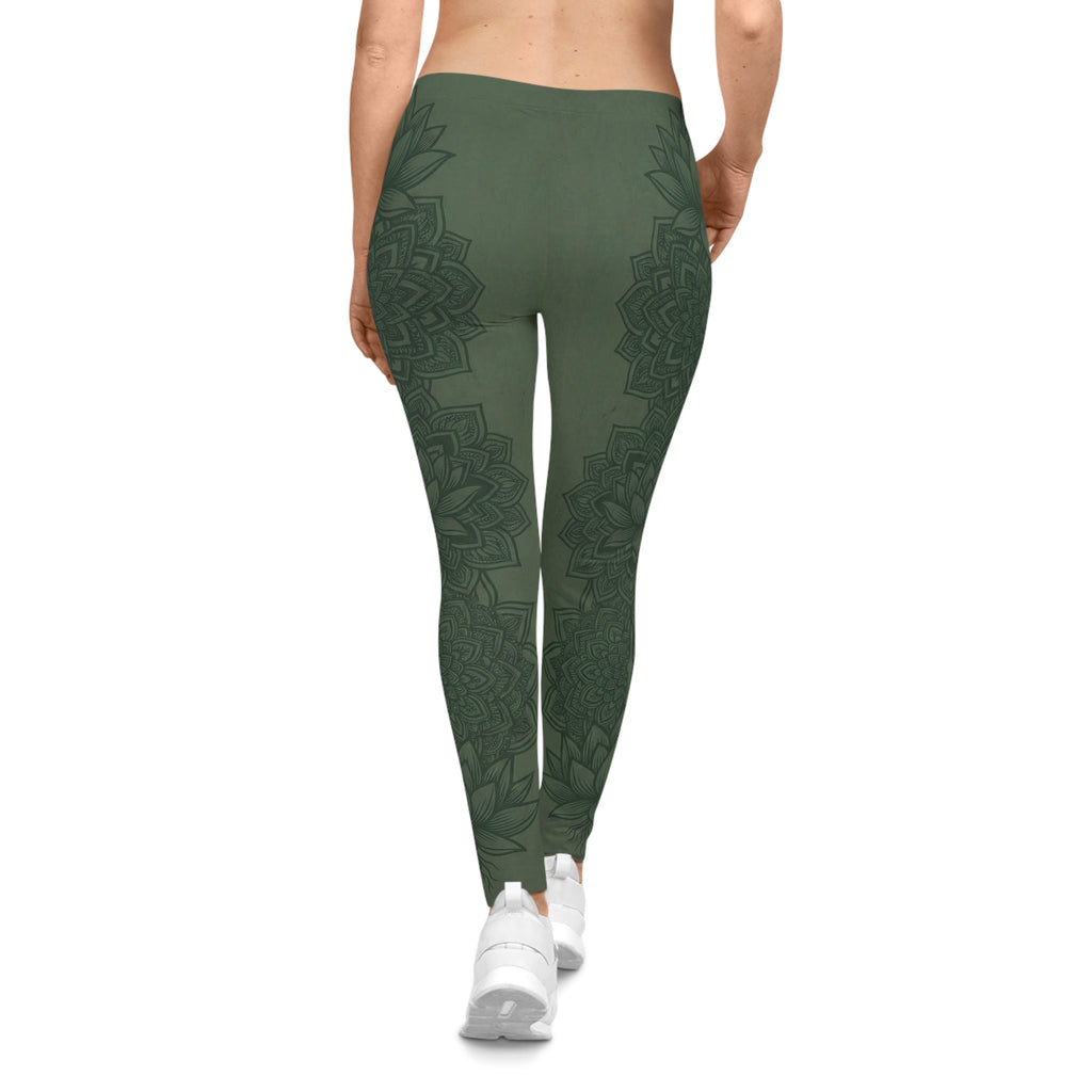 Moss Zen Mandala Leggings — Yoga & Casual Leggings - Raven Quest Apparel